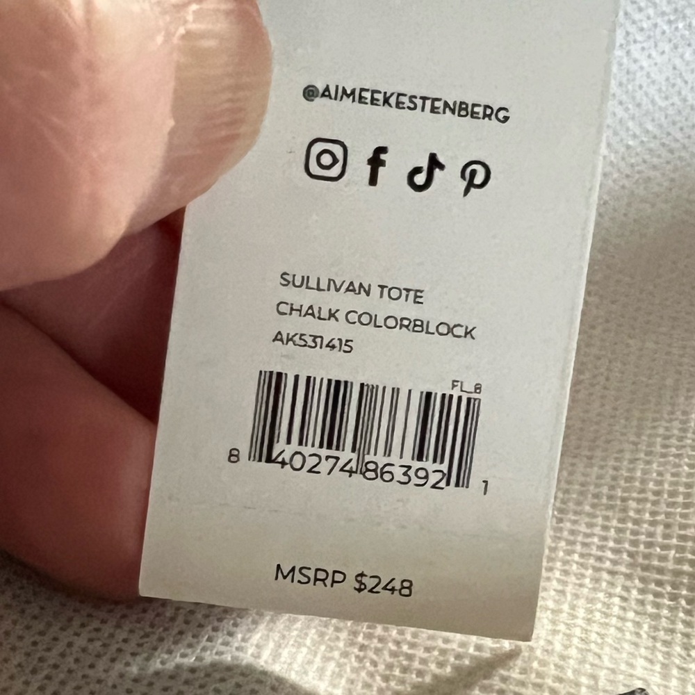 Aimee Kestenberg Chalk Colorblock Sullivan Tote Tag - Picture 2 of 12